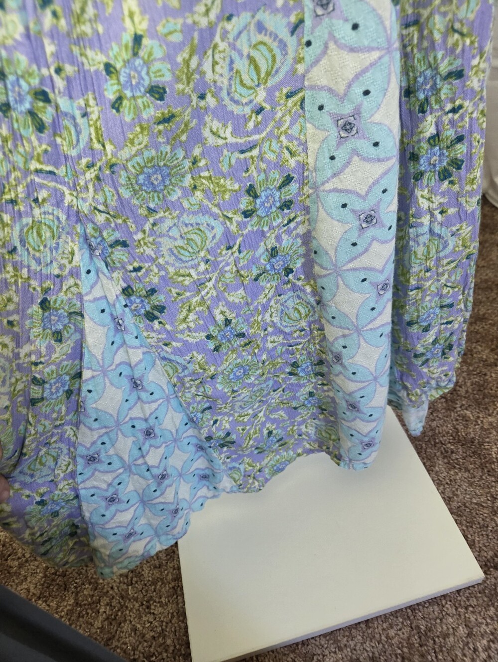Free People Juliet Cutouts Strapless Wide Leg Jumpsuit Lavender/Purple Floral - Picture 5 of 15